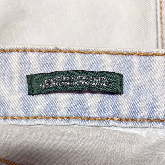 Wild Fable Highest Rise Cutoff Shorts Size 14 Granny Squares Lt Wash Button Fly - Picture 4 of 5